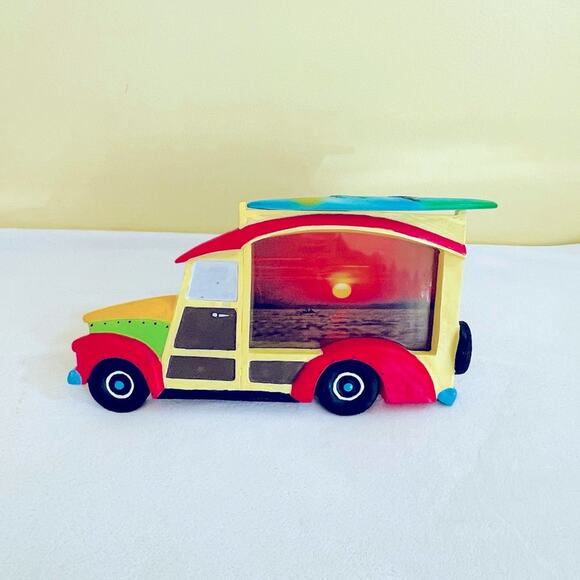 Vintage Car Surfboard Photo Picture Frame, Beach, Ocean, Decor, 3D - Picture 1 of 4